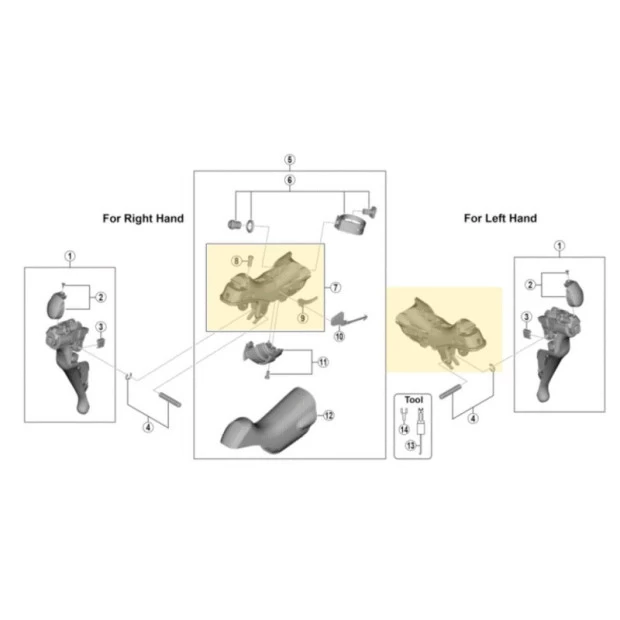 Corps De Manette De Frein Et De Dérailleur Shimano Ultegra ST-R8000 1 Corps De Manette De Frein Et De Dérailleur Shimano Ultegra ST-R8000